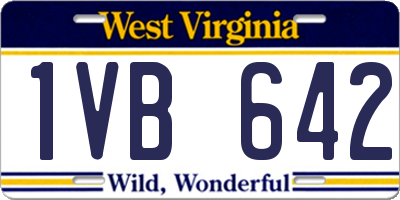 WV license plate 1VB642