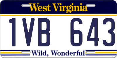 WV license plate 1VB643