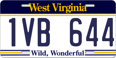 WV license plate 1VB644