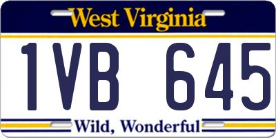 WV license plate 1VB645