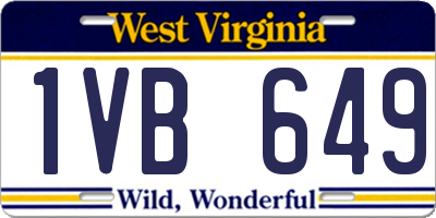 WV license plate 1VB649