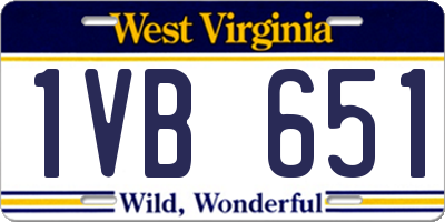 WV license plate 1VB651