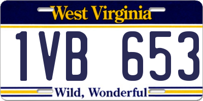WV license plate 1VB653