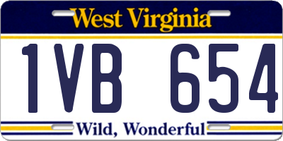 WV license plate 1VB654