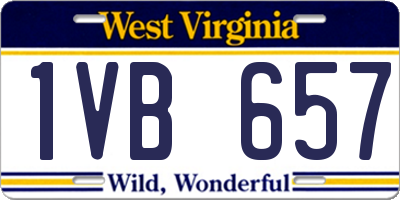 WV license plate 1VB657