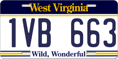 WV license plate 1VB663
