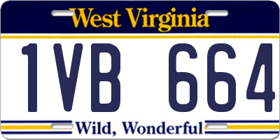 WV license plate 1VB664
