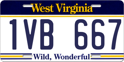 WV license plate 1VB667