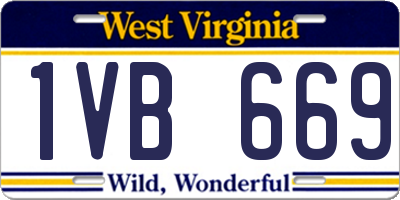 WV license plate 1VB669