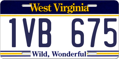 WV license plate 1VB675
