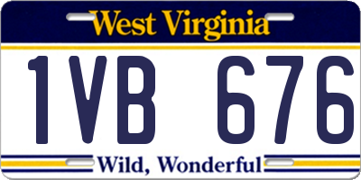 WV license plate 1VB676