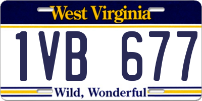 WV license plate 1VB677