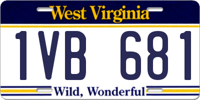 WV license plate 1VB681