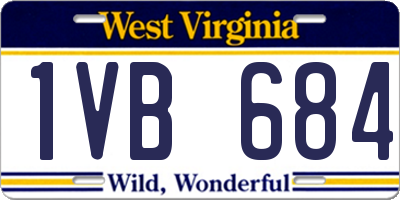 WV license plate 1VB684