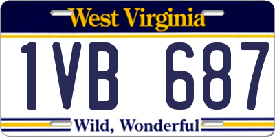 WV license plate 1VB687