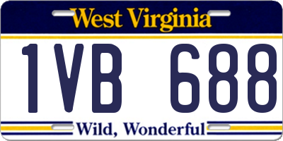 WV license plate 1VB688