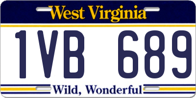WV license plate 1VB689
