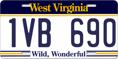 WV license plate 1VB690