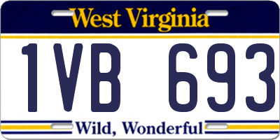 WV license plate 1VB693