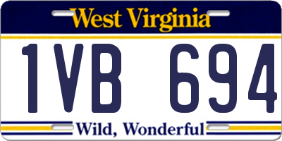 WV license plate 1VB694