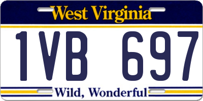 WV license plate 1VB697