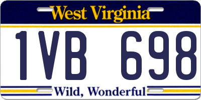WV license plate 1VB698
