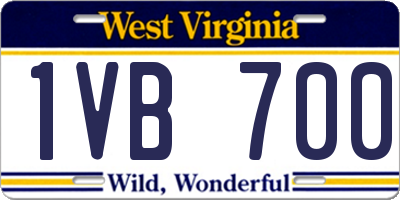 WV license plate 1VB700