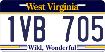 WV license plate 1VB705