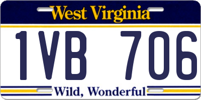 WV license plate 1VB706