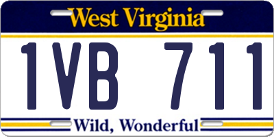 WV license plate 1VB711