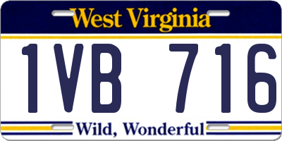 WV license plate 1VB716