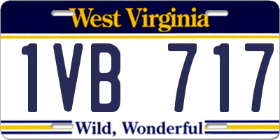 WV license plate 1VB717