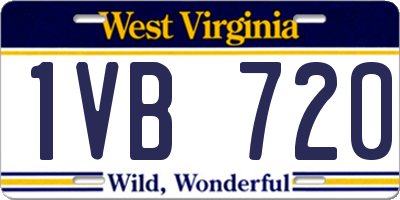 WV license plate 1VB720