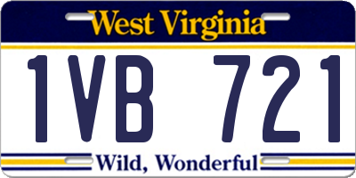 WV license plate 1VB721
