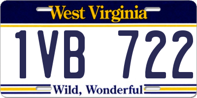 WV license plate 1VB722
