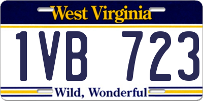 WV license plate 1VB723