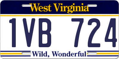 WV license plate 1VB724