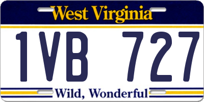 WV license plate 1VB727