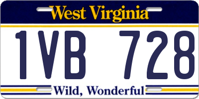 WV license plate 1VB728