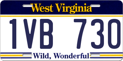 WV license plate 1VB730