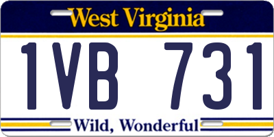 WV license plate 1VB731
