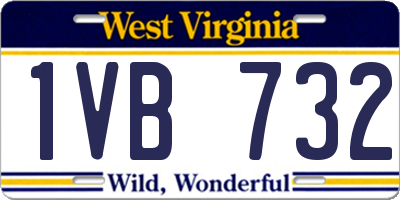 WV license plate 1VB732