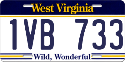 WV license plate 1VB733