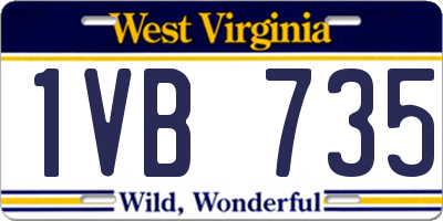WV license plate 1VB735