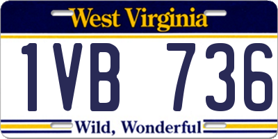 WV license plate 1VB736