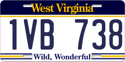 WV license plate 1VB738