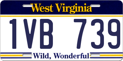 WV license plate 1VB739