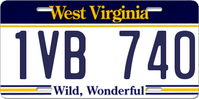 WV license plate 1VB740