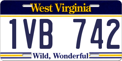 WV license plate 1VB742