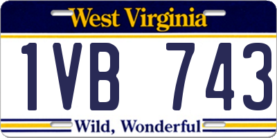 WV license plate 1VB743